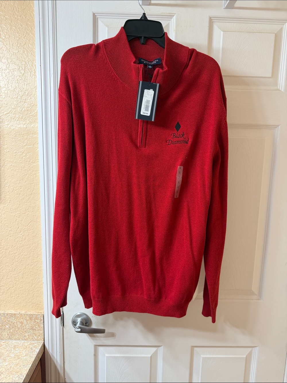 Black Diamond Men’s Red Zip-Neck Sweater